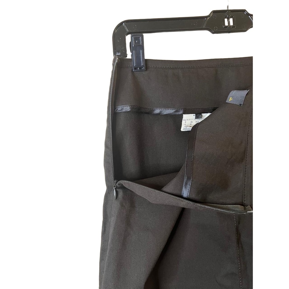 Fendi Pencil Skirt Dark Chocolate Brown Knee Length Front Slit Pencil IT42 US6 - Picture 8 of 8